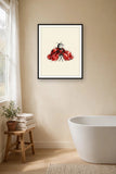 The same wordless print shown hanging on a wall — frame for display only, not included