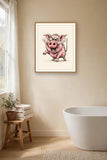 The same wordless print shown hanging on a wall — frame for display only, not included