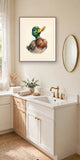 The same wordless print shown hanging on a wall — frame for display only, not included