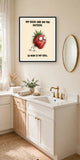 The same print shown hanging in a bathroom — frame for display only, not included
