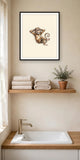 The same wordless print shown hanging on a wall — frame for display only, not included