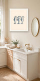 The same wordless print shown hanging on a wall — frame for display only, not included