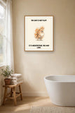 Lifestyle display mockup — frame not included. Smug Pomeranian art print.