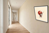 The same wordless print shown hanging on a wall — frame for display only, not included