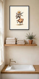 The same wordless print shown hanging on a wall — frame for display only, not included