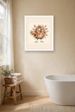 The same wordless print shown hanging on a wall — frame for display only, not included