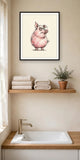 The same wordless print shown hanging on a wall — frame for display only, not included