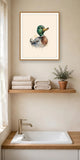 The same wordless print shown hanging on a wall — frame for display only, not included