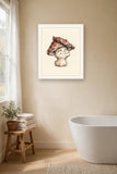 The same wordless print shown hanging on a wall — frame for display only, not included
