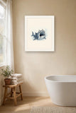 The same wordless print shown hanging on a wall — frame for display only, not included