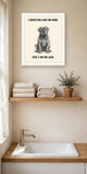 Lifestyle display mockup — frame not included. Smug Cane Corso art print.