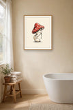 The same wordless print shown hanging on a wall — frame for display only, not included