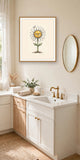 The same wordless print shown hanging on a wall — frame for display only, not included