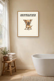 Lifestyle display mockup — frame not included. Furious Chihuahua art print.