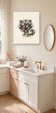 The same wordless print shown hanging on a wall — frame for display only, not included