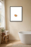 The same wordless print shown hanging on a wall — frame for display only, not included