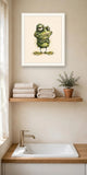 The same wordless print shown hanging on a wall — frame for display only, not included