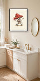 The same wordless print shown hanging on a wall — frame for display only, not included