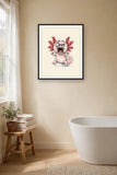 The same wordless print shown hanging on a wall — frame for display only, not included