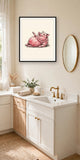 The same wordless print shown hanging on a wall — frame for display only, not included
