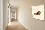 The same wordless print shown hanging on a wall — frame for display only, not included
