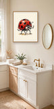 The same wordless print shown hanging on a wall — frame for display only, not included