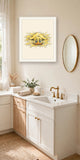 The same wordless print shown hanging on a wall — frame for display only, not included