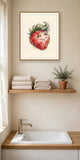 The same wordless print shown hanging on a wall — frame for display only, not included
