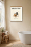 Lifestyle display mockup — frame not included. Unbothered Beagle art print.