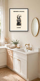 Lifestyle display mockup — frame not included. Scorpio Skunk zodiac art print.