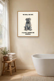Lifestyle display mockup — frame not included. Smug Cane Corso art print.