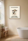 Lifestyle display mockup — frame not included. Furious Beagle art print.