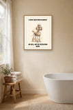 Lifestyle display mockup — frame not included. Judgmental Poodle art print.