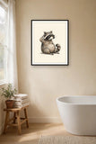 The same wordless print shown hanging on a wall — frame for display only, not included