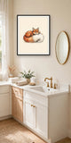 The same wordless print shown hanging on a wall — frame for display only, not included