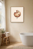 The same wordless print shown hanging on a wall — frame for display only, not included