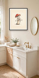 The same wordless print shown hanging on a wall — frame for display only, not included