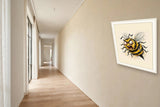 The same wordless print shown hanging on a wall — frame for display only, not included