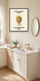 Lifestyle display mockup — frame not included. Leo Lion zodiac art print.
