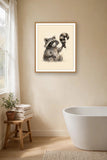 The same wordless print shown hanging on a wall — frame for display only, not included