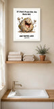 The same print shown hanging on a wall — frame for display only, not included