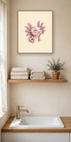 The same wordless print shown hanging on a wall — frame for display only, not included