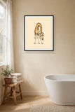 The same wordless print shown hanging on a wall — frame for display only, not included