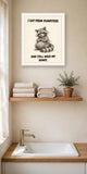 The same print shown hanging in a bathroom — frame for display only, not included