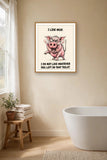 The same print shown hanging in a bathroom — frame for display only, not included