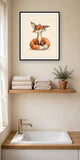 The same wordless print shown hanging on a wall — frame for display only, not included