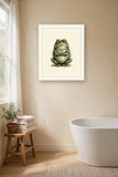 The same wordless print shown hanging on a wall — frame for display only, not included