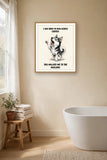 Lifestyle display mockup — frame not included. Furious Siberian Husky art print.