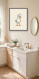 The same wordless print shown hanging on a wall — frame for display only, not included
