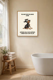Lifestyle display mockup — frame not included. Horrified Doberman Pinscher art print.